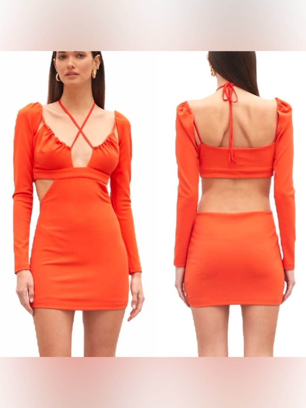 🔥 Atoir Vibrant Long-Sleeve Cutout Mini Dress 🔥